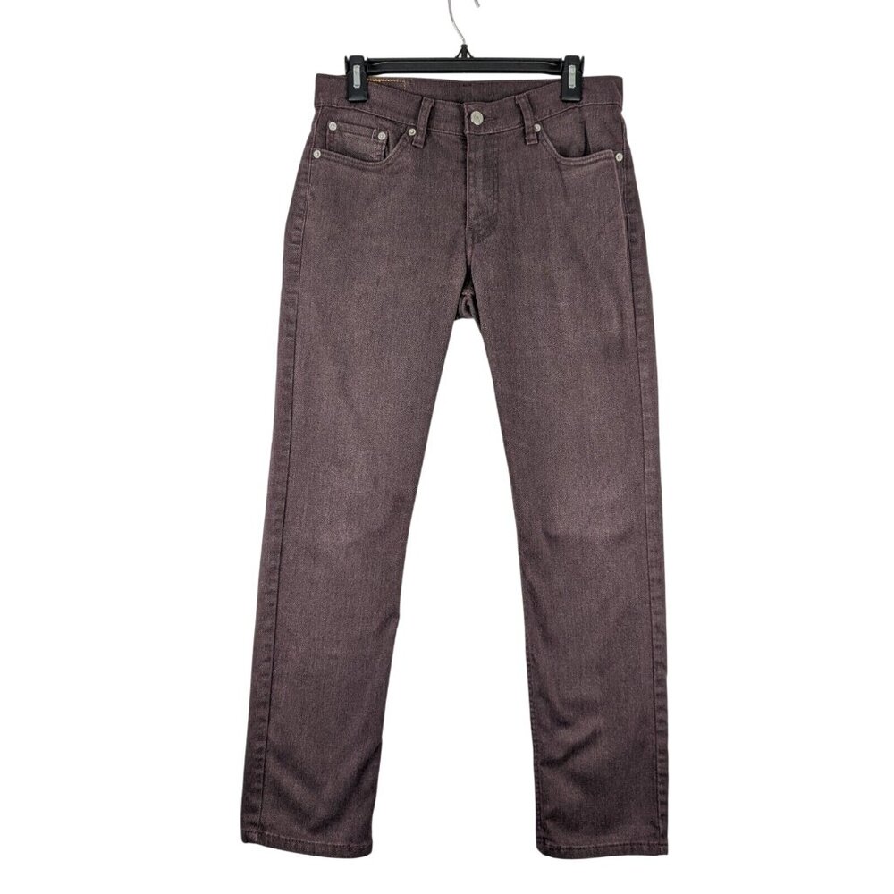 Levis 511 Slim‎ Fit Jeans Mens 30x30 Burgundy Denim Tapered Leg Soft Pants